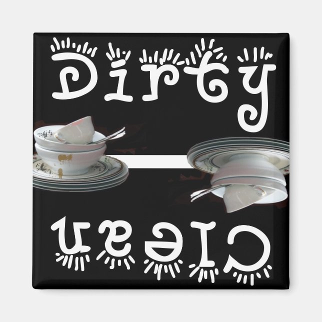 Imán Limpio / Sucio (negro) (Frente)