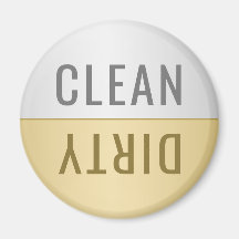 Limpio y sucio lavavajillas Faux Silver Gold