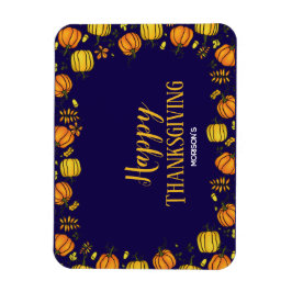 Imán Lindas calabazas de otoño borde Feliz Día de Acció