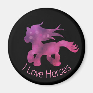 Imán Lindo amo los caballos Lindo glamuroso caballo ros