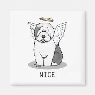Imán Lindo Angel Viejo Oveja Inglés (Gris 1) - Cute