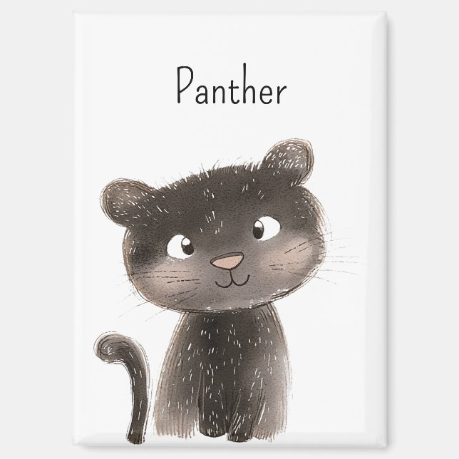 Imán Lindo Animal Pantera Dulce (Anverso)