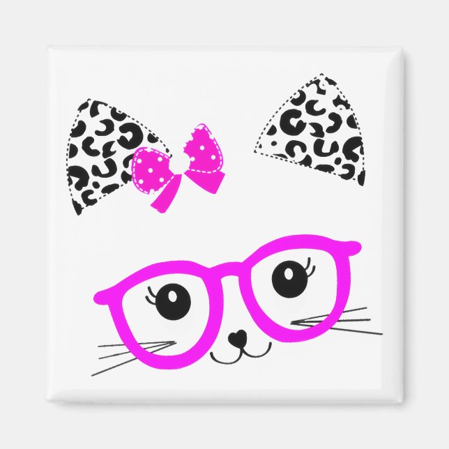 Imán lindo conejito gracioso (Frente)