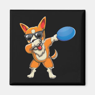 Imán Lindo Corgi Galés haciendo Dabbing, perro de pasto