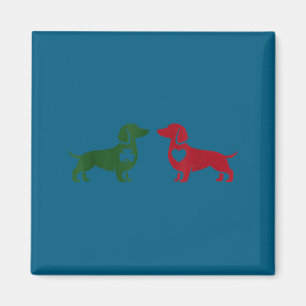 Imán Lindo Dachshund de San Valentín Amante del Día de 