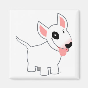 Imán lindo de bull terrier del dibujo animado