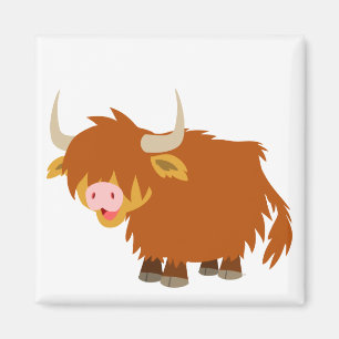 Imán lindo de la vaca de la montaña del dibujo