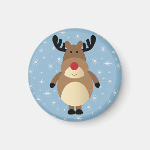 Imán lindo de las vacaciones de invierno del reno