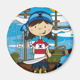 Imán lindo del chica del pirata