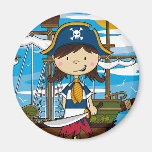 Imán lindo del chica del pirata