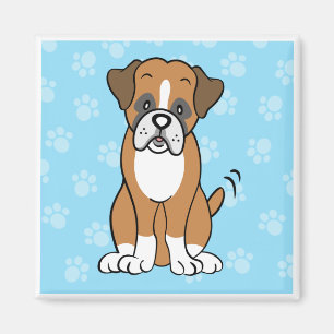 Imán lindo del cuadrado del boxeador del perro de