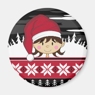 Imán lindo del duende del navidad