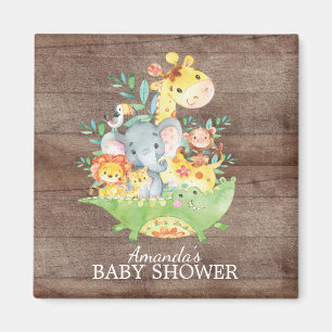 Imán lindo del favor de Baby Shower de la selva
