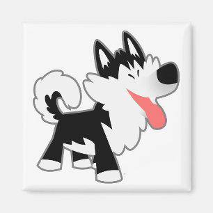 Imán lindo del husky siberiano del dibujo animado