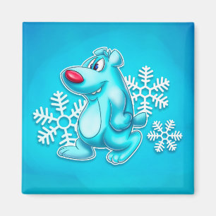 imán lindo del oso polar del dibujo animado
