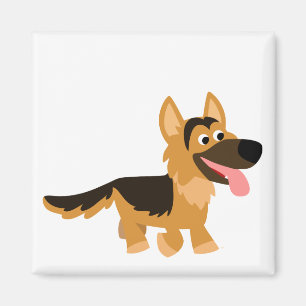 Imán lindo del perro de pastor alemán del dibujo