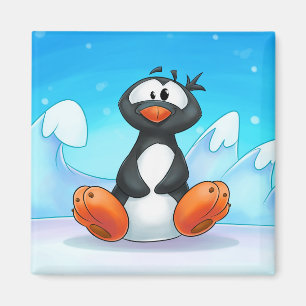 imán lindo del pingüino del dibujo animado