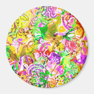 Imán Lindo floral abstracto primaveral colorido