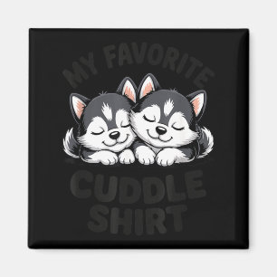 Imán Lindo husky dormido mi favorito abrazo