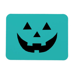 Imán Lindo jack o lantern azul turquesa divertido Hallo