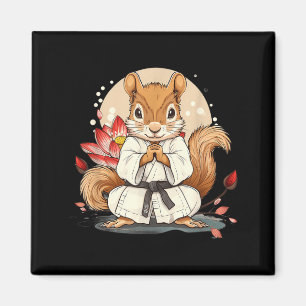 Imán Lindo Karate Ardilla Flor de Loto Kickboxing Kung