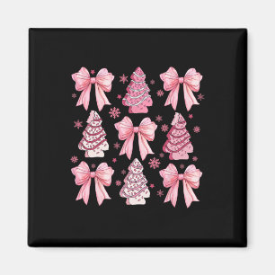 Imán Lindo lazo coqueto pastel arbol de navidad rosa di