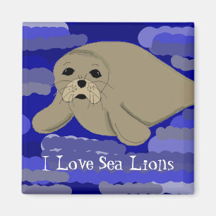 Imán Lindo León Marino de Dibujos Animados