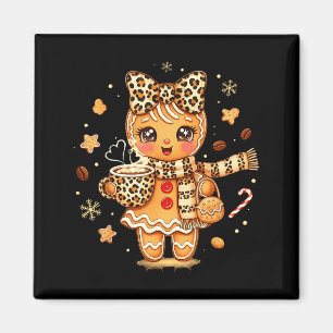 Imán Lindo Leopardo de Pan de Jengibre Navidad Xmas Chi