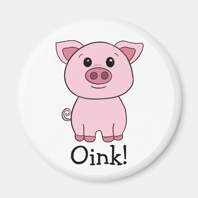 Imán ¡Lindo Oink Cerdo! Granja (Frente)