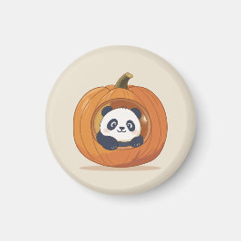 Imán Lindo Panda de Calabaza de Halloween