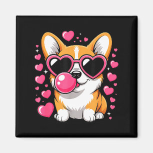Imán Lindo perro Corgi corazón Sungles día de San Valen