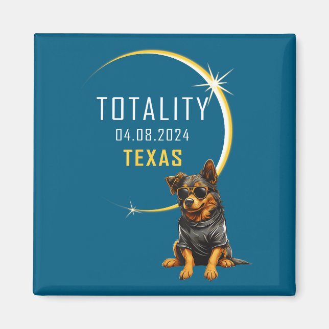 Imán Lindo perro del eclipse solar total de Texas (Frente)