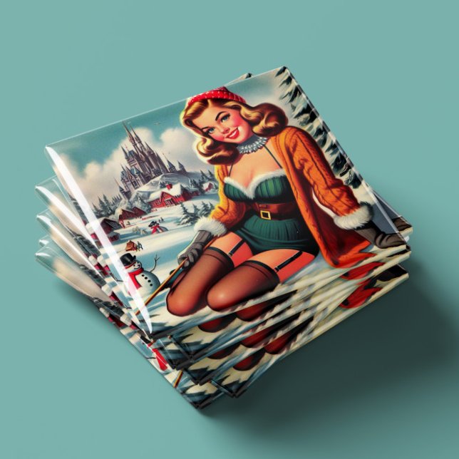 Imán Lindo Pin-up Retro de Invierno (Subido por el creador)