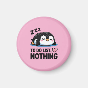 Imán lindo pingüino durmiendo, lista de tareas nada
