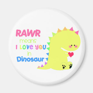 Imán lindo RAWR del dinosaurio
