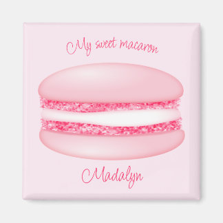 Imán lindo rosa mi dulce nombre de chicas de macaron
