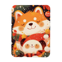 Lindo Shiba Inu abrazando peluche de panda