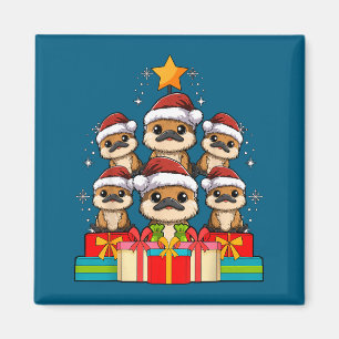 Imán Lindo sombrero de Navidad de ornitorrinco