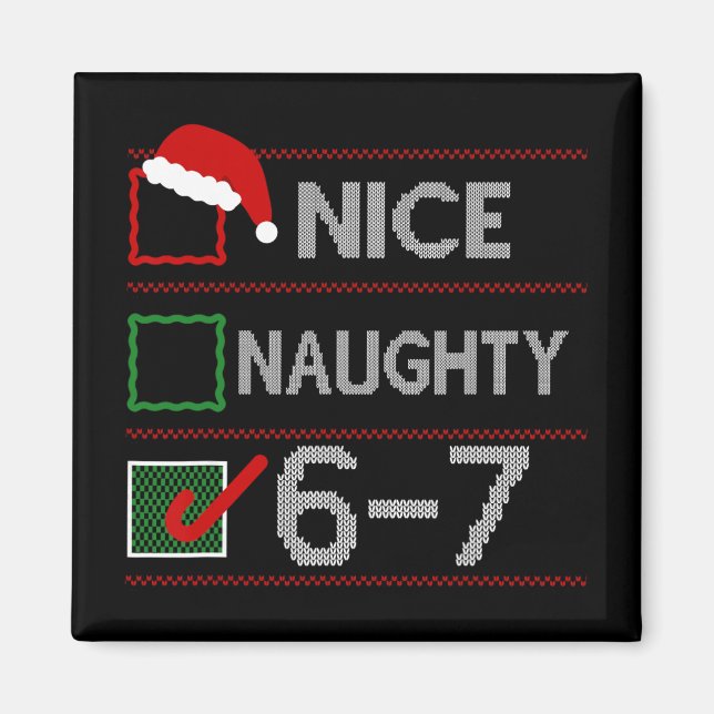 Imán Lindo Travieso 6 7 Meme 67 Navidad Seis Siete Sudo (Frente)