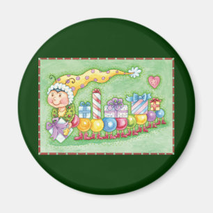 Imán Lindo tren oruga de Navidad con regalos