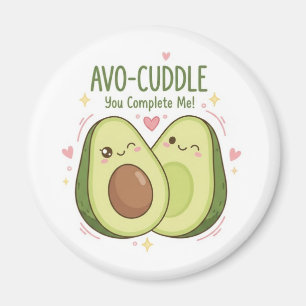 Imán Lindo Tú Me Completas Pareja de Aguacate Kawaii