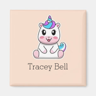 Imán Lindo unicornio blanco rosa