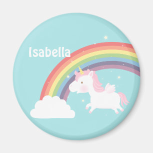 Imán Lindo Unicornio Volador Arcoíris Para Niñas