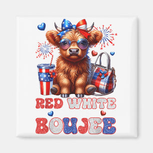 Imán Lindo Vaca Highland Rojo Blanco Y Boujee 4 De Juli