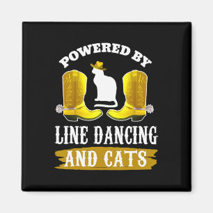 Imán Line Dancing Shirny Funny Cat Lover Country Music