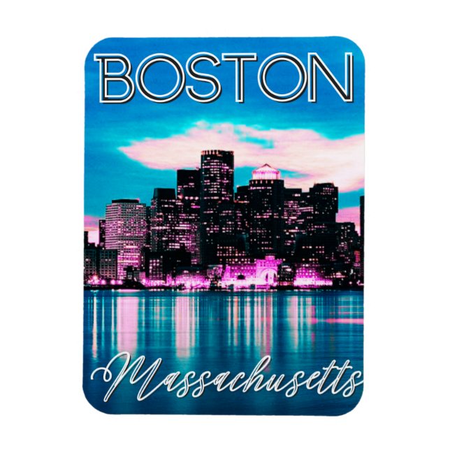 Imán Línea aérea de Boston Massachusetts (Vertical)