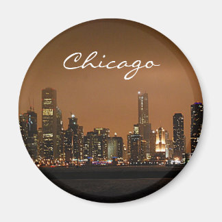 Imán Línea aérea de Chicago de noche en Navy Pier