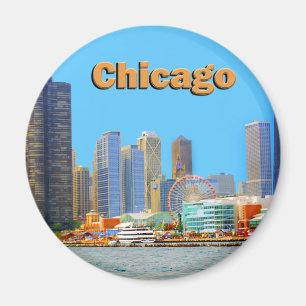Imán Línea Aérea De Chicago En Navy Pier