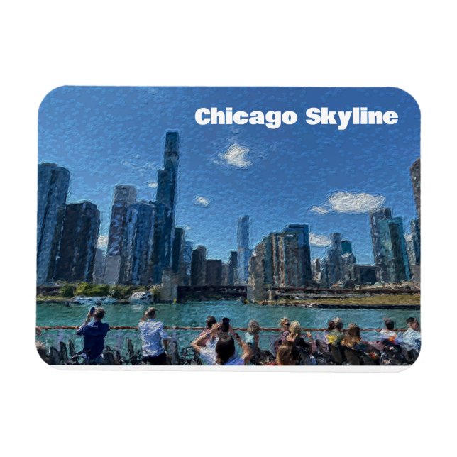 Imán Línea aérea de Chicago, Illinois (Horizontal)