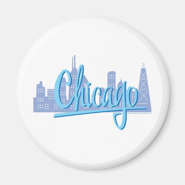 Imán Línea aérea de Chicago Windy City (Frente)